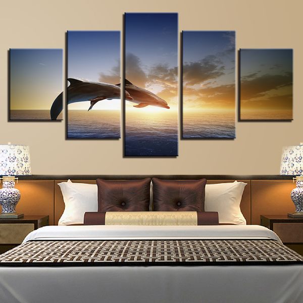 5 piece wall art painting seaside dolphins prints on canvas the picture landscape pictures for home modern decoration print decor
5 piece wall art painting seaside dolphins prints on canvas the picture landscape pictures for home modern decoration print decor