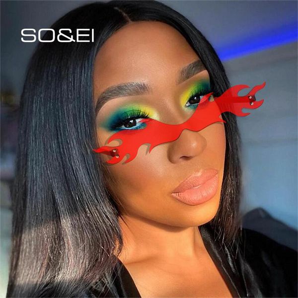 sunglasses so&ei fashion unique fire flame shape colorful women rimless one piece irregular eyewear men sun glasses shades uv400, White;black
sunglasses so&ei fashion unique fire flame shape colorful women rimless one piece irregular eyewear men sun glasses shades uv400, White;black
