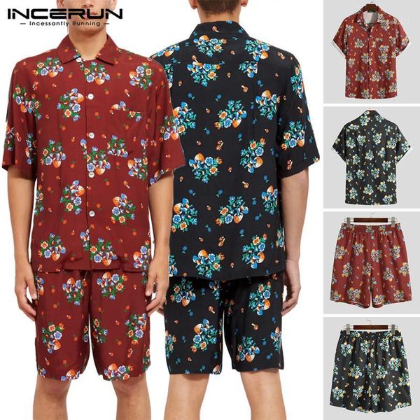 men's tracksuits incerun men hawaiian vocation sets casual short sleeve lapel blouse loose shorts 2 pieces streetwear summer printed su, Gray
men's tracksuits incerun men hawaiian vocation sets casual short sleeve lapel blouse loose shorts 2 pieces streetwear summer printed su, Gray