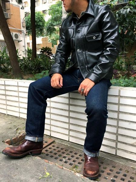 506xx brand leather coat,man genuine leather jacket,thick fashion men's slim cool horsehide jacket.classic japan1, Black
506xx brand leather coat,man genuine leather jacket,thick fashion men's slim cool horsehide jacket.classic japan1, Black