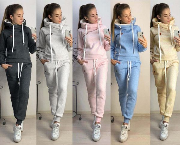 european and american women's autumn and winter new fleece fashion casual sports suit sweater women two piece outfits lj201012, Gray
european and american women's autumn and winter new fleece fashion casual sports suit sweater women two piece outfits lj201012, Gray