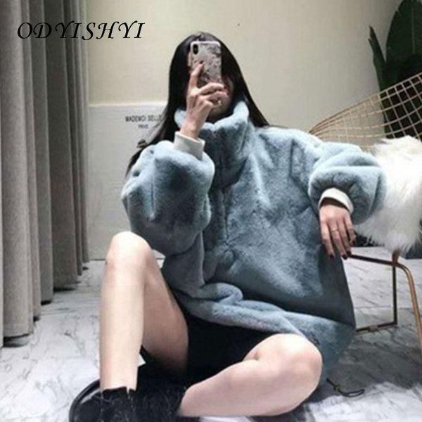 women's fur & faux coat women parka thick winter 2021 stand collar loose pullover sweater artificial jacket ladies dh471, Black
women's fur & faux coat women parka thick winter 2021 stand collar loose pullover sweater artificial jacket ladies dh471, Black