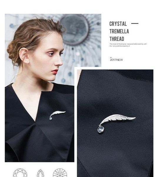 pins, brooches fashion high-end austrian crystal feather brooch dress elegant banquet party atmospher girl woman gift wholesale, Gray
pins, brooches fashion high-end austrian crystal feather brooch dress elegant banquet party atmospher girl woman gift wholesale, Gray