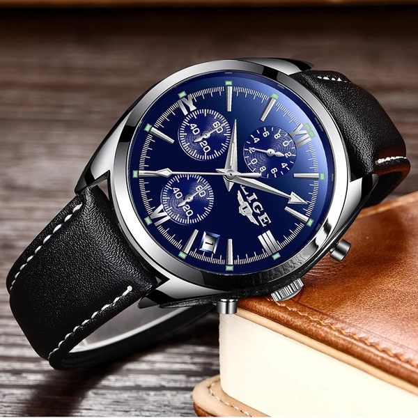 mens watches lige brand luxury men's fashion business waterproof quartz watch for men casual leather watch relogio mascu, Silver
mens watches lige brand luxury men's fashion business waterproof quartz watch for men casual leather watch relogio mascu, Silver