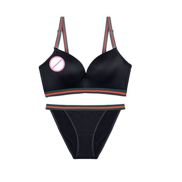 lingerie ladies bicolor shoulder straps no steel ring design bra female -friendly and smooth underwear sets, Red;black
lingerie ladies bicolor shoulder straps no steel ring design bra female -friendly and smooth underwear sets, Red;black
