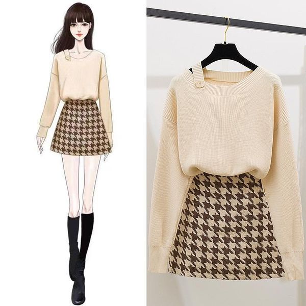 plaid suits two piece female autumn 2020 knitted solid sweater a-line mini skirt casual women's sets dress, Gray
plaid suits two piece female autumn 2020 knitted solid sweater a-line mini skirt casual women's sets dress, Gray