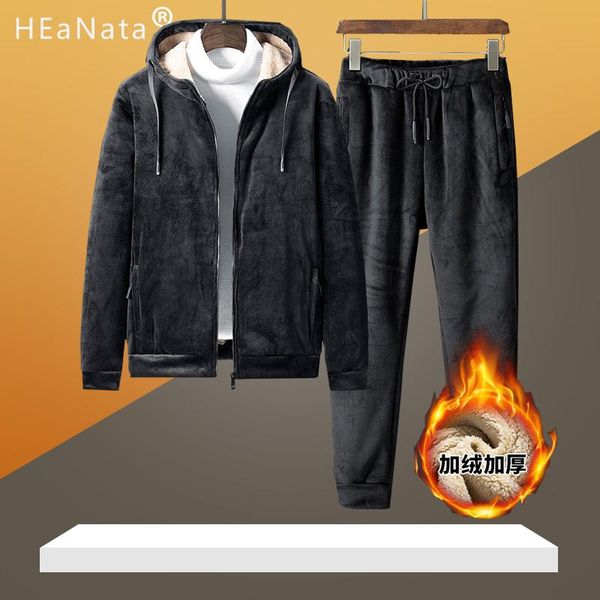 men's tracksuits lamb wool suit autumn and winter plus velvet thick casual sports hooded hoddies+ sweatpants two-piece sets male clothi, Gray
men's tracksuits lamb wool suit autumn and winter plus velvet thick casual sports hooded hoddies+ sweatpants two-piece sets male clothi, Gray