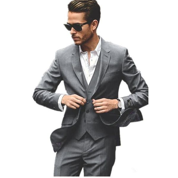 men's suits & blazers custom made groom gray men suit tuxedos mens wear wedding party man suit( jacket+pant+vest+tie), White;black 
men's suits & blazers custom made groom gray men suit tuxedos mens wear wedding party man suit( jacket+pant+vest+tie), White;black