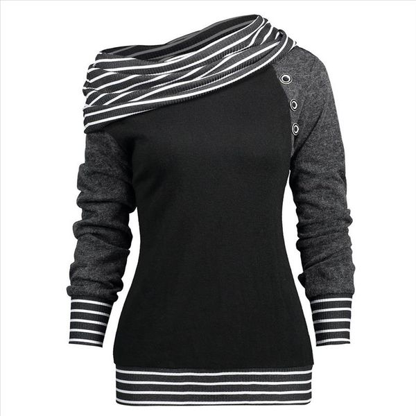 women hoodies skew neck long sleeve stripe pullover buttons harajuku sweatshirt female autumn jumper casual hoodies da522, Black
women hoodies skew neck long sleeve stripe pullover buttons harajuku sweatshirt female autumn jumper casual hoodies da522, Black