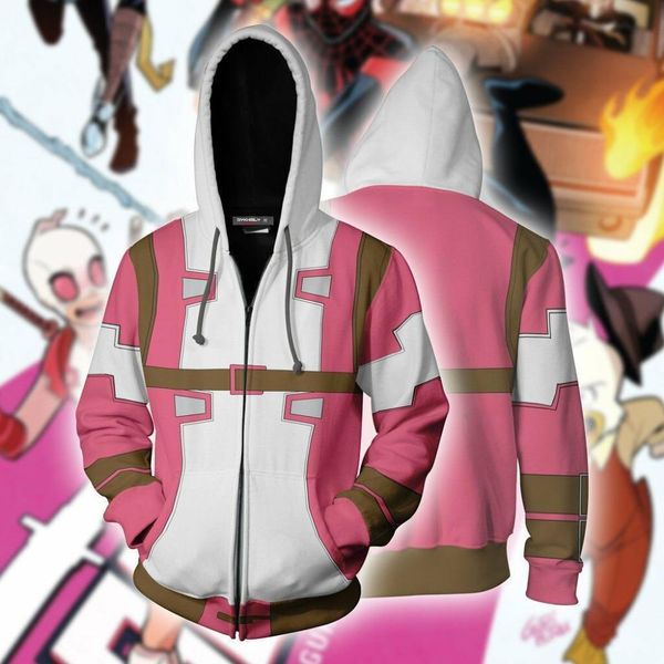 2019 autumn winter 3d print gwenpool sweatshirts hoodies fashion cosplay zipper hooded jacket clothing drop shipping, Black
2019 autumn winter 3d print gwenpool sweatshirts hoodies fashion cosplay zipper hooded jacket clothing drop shipping, Black