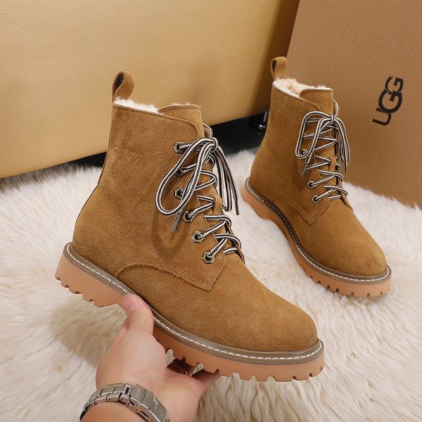 designer womens boots luxury caramel color suede lace-up with fluff round head low heel boots with box size 35-44, Black
designer womens boots luxury caramel color suede lace-up with fluff round head low heel boots with box size 35-44, Black
