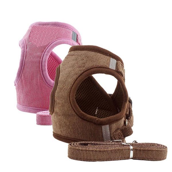windproof pet dog vest harness leash set reflective strip corduroy breathable mesh adjustable chest strap small dogs harnesses 
windproof pet dog vest harness leash set reflective strip corduroy breathable mesh adjustable chest strap small dogs harnesses