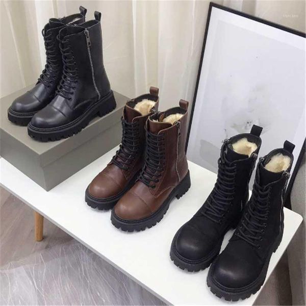 sheep wool snow boot lace-up short boot splice non-slip platform evelator winter double zipper women's shoes1, Black
sheep wool snow boot lace-up short boot splice non-slip platform evelator winter double zipper women's shoes1, Black