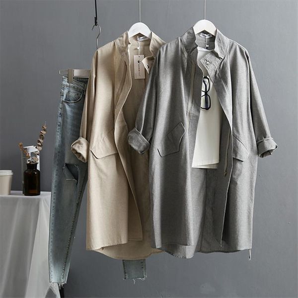 vogorsean summer cotton linen womens trench coat 2021 new korean version long sleeved large size loose women trenchs coats, Tan;black
vogorsean summer cotton linen womens trench coat 2021 new korean version long sleeved large size loose women trenchs coats, Tan;black