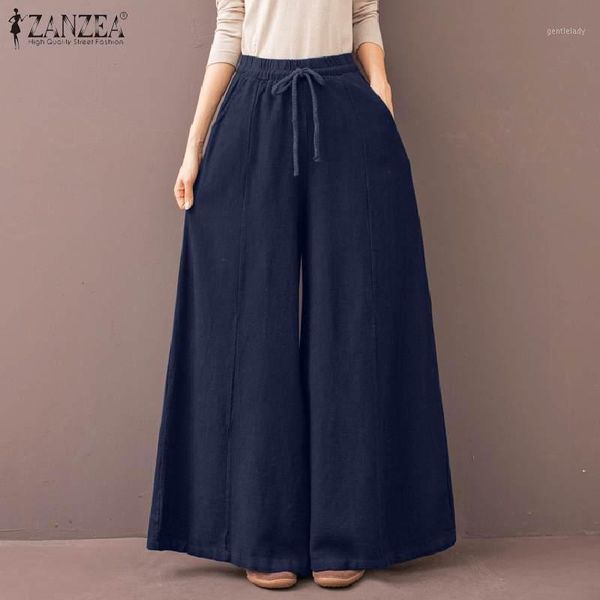 women high waist wide leg pants zanzea spring trousers fashion casual loose flare palazzo vintage solid long pantalon oversized1, Black;white
women high waist wide leg pants zanzea spring trousers fashion casual loose flare palazzo vintage solid long pantalon oversized1, Black;white