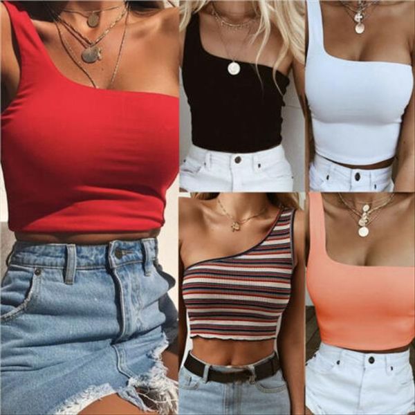 women fashion one shoulder crop sleeveless short blouses short summer beach vest drop shipping, White
women fashion one shoulder crop sleeveless short blouses short summer beach vest drop shipping, White