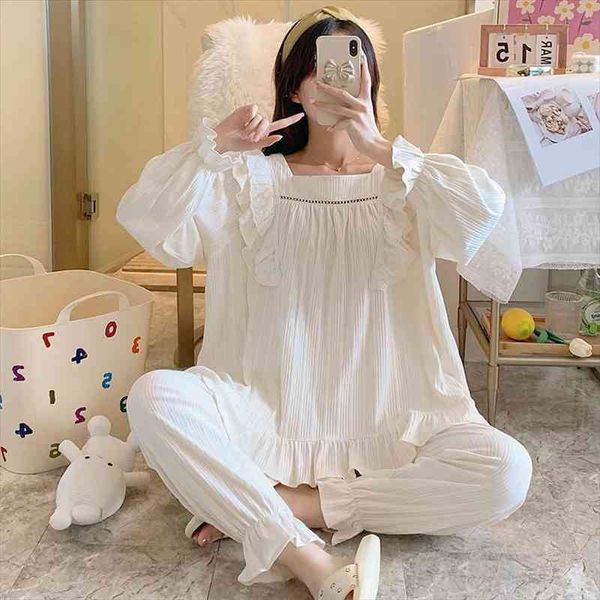 autumn winter two piece set 100% pure cotton long puff sleeve women pajamas suit cute princess style sleepwear homewear, Black;red
autumn winter two piece set 100% pure cotton long puff sleeve women pajamas suit cute princess style sleepwear homewear, Black;red