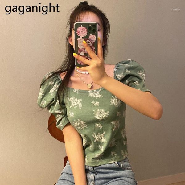 women's t-shirt gaganight chic women green floral t shirt square collar slim fit tees korean tshirt short sleeved female summer 20, White
women's t-shirt gaganight chic women green floral t shirt square collar slim fit tees korean tshirt short sleeved female summer 20, White