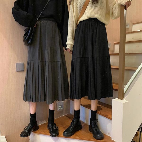 elegant solid midi pleated skirt women 2021 autumn winter ladies korean high waist a line school long skirt female, Black
elegant solid midi pleated skirt women 2021 autumn winter ladies korean high waist a line school long skirt female, Black