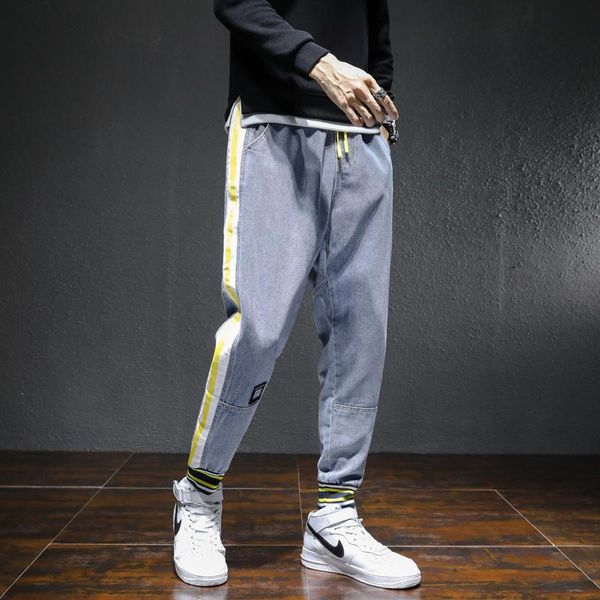 men's jeans autumn men student slim harem pants loose elastic waist straight trousers male casual stretch regular fit cropped pencil sl, Blue
men's jeans autumn men student slim harem pants loose elastic waist straight trousers male casual stretch regular fit cropped pencil sl, Blue