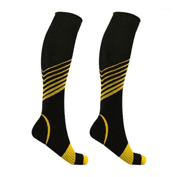 men women protective fashion running stripe pattern elastic cycling compression socks soft exercise long tube athletic sports1, Black
men women protective fashion running stripe pattern elastic cycling compression socks soft exercise long tube athletic sports1, Black
