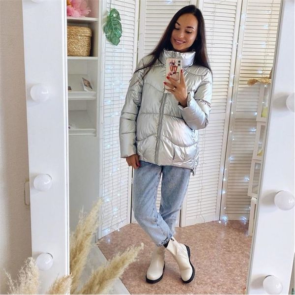 fashion short glossy parkas women winter jacket coat warm stand collar solid soft cotton padded jackets female 201214, Black
fashion short glossy parkas women winter jacket coat warm stand collar solid soft cotton padded jackets female 201214, Black