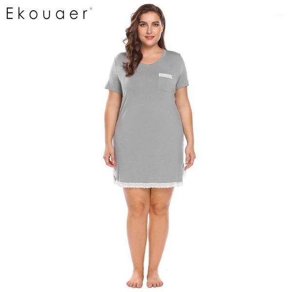 ekouaer plus size night dress women chemise nightgown v-neck short sleeve lace trim lady casual sleepwear dress home clothes1, Black;red
ekouaer plus size night dress women chemise nightgown v-neck short sleeve lace trim lady casual sleepwear dress home clothes1, Black;red