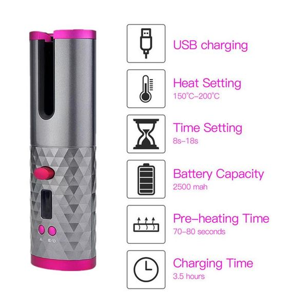cordless automatic hair curler iron wireless curling usb rechargeable air for fashion curls waves lcd display ceramic curly a27
cordless automatic hair curler iron wireless curling usb rechargeable air for fashion curls waves lcd display ceramic curly a27