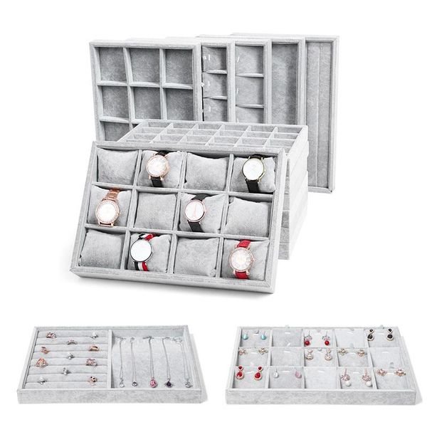 velvet jewelry storage case display holder bracelet ring earring jade trays grey jewelry storage organizer box case, Pink;blue
velvet jewelry storage case display holder bracelet ring earring jade trays grey jewelry storage organizer box case, Pink;blue