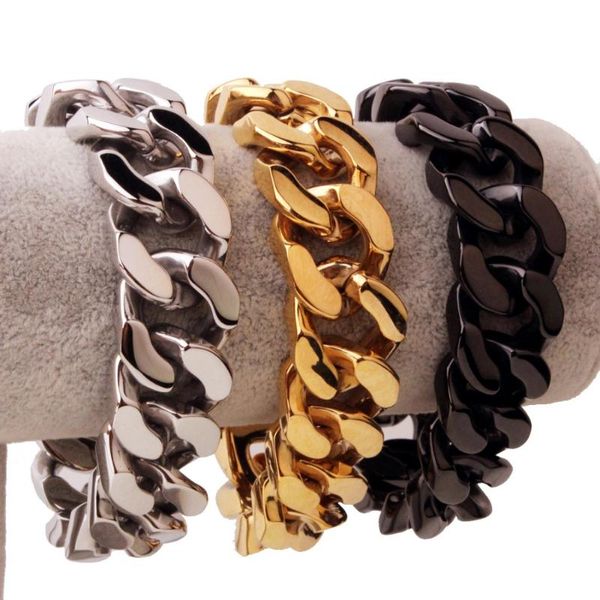 20mm heavy jewelry stainless steel silver color/gold/black cuban curb chain men bracelet bangle 8.5" male wristband
20mm heavy jewelry stainless steel silver color/gold/black cuban curb chain men bracelet bangle 8.5" male wristband