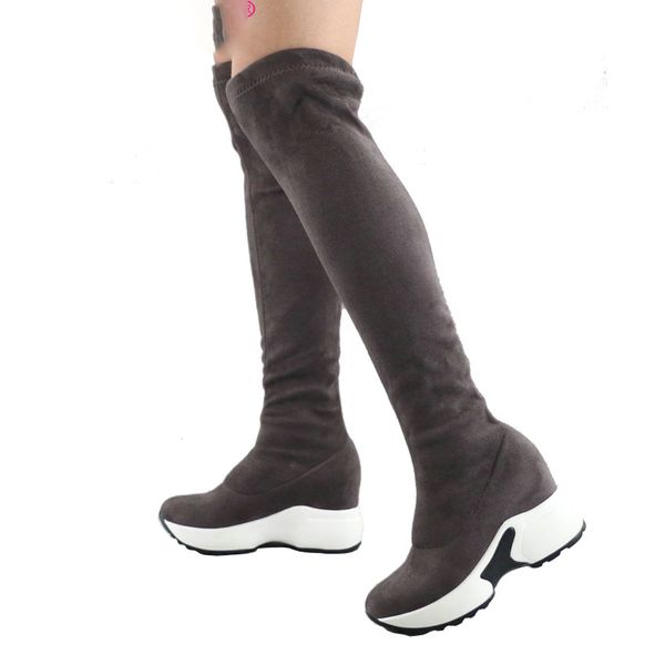 he laid 2020 on his knee winter women's wedge high heels slide in elastic herd motorcycle boots platform size 34-43, Black
he laid 2020 on his knee winter women's wedge high heels slide in elastic herd motorcycle boots platform size 34-43, Black