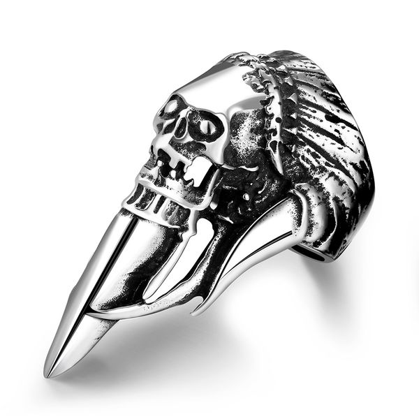 european and american exaggerated rings ins punk skull mask men's ring accessories fashion personality stainless steel, Silver
european and american exaggerated rings ins punk skull mask men's ring accessories fashion personality stainless steel, Silver