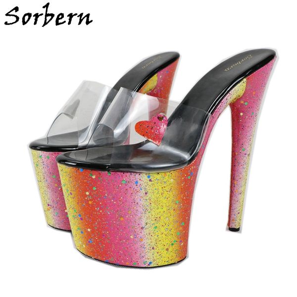 sorbern sparked women slippers 20cm extreme high heel open toe summer style slides sandal transparent pvc stripper heels, Black
sorbern sparked women slippers 20cm extreme high heel open toe summer style slides sandal transparent pvc stripper heels, Black