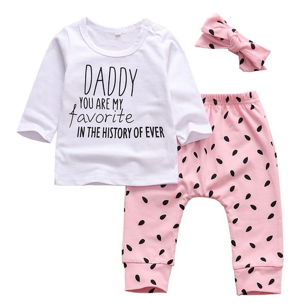 newborn baby girls clothes set autumn cotton long sleeve letter t-shirt pink pants headband cute infant clothing outfits lj201223, White
newborn baby girls clothes set autumn cotton long sleeve letter t-shirt pink pants headband cute infant clothing outfits lj201223, White