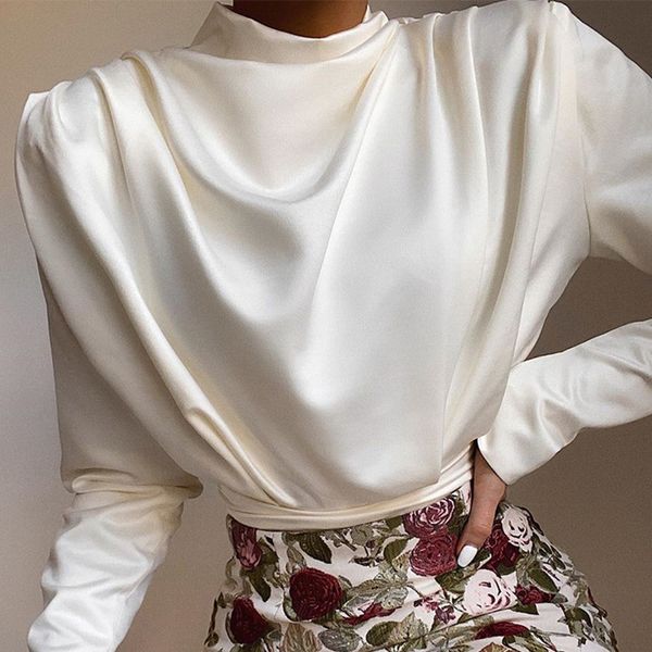 women's satin back hollow out bodysuits pleated patchwork mesh briefs female bodysuit spring turtleneck elegant lady romper q1118, White
women's satin back hollow out bodysuits pleated patchwork mesh briefs female bodysuit spring turtleneck elegant lady romper q1118, White