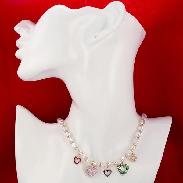 chains zhukou gold color irregular pearl women necklace upscale choker for with cz crystal heart charms model:vl68, Silver
chains zhukou gold color irregular pearl women necklace upscale choker for with cz crystal heart charms model:vl68, Silver