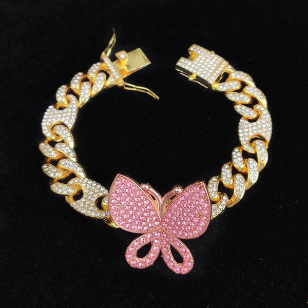 iced out diamond women jewelry zircon coffee beans cuban link chain gold silver pink butterfly bracelets, Black
iced out diamond women jewelry zircon coffee beans cuban link chain gold silver pink butterfly bracelets, Black
