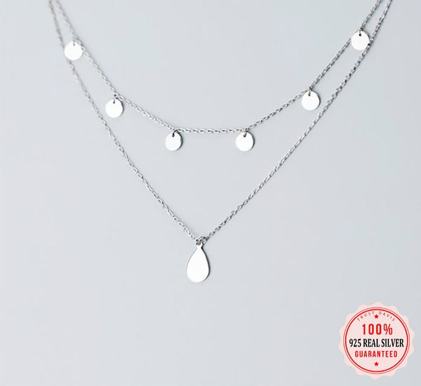 real 925 sterling silver fashion double layer chain tassel wafer clavicle necklace for women fine s925 jewelry
real 925 sterling silver fashion double layer chain tassel wafer clavicle necklace for women fine s925 jewelry