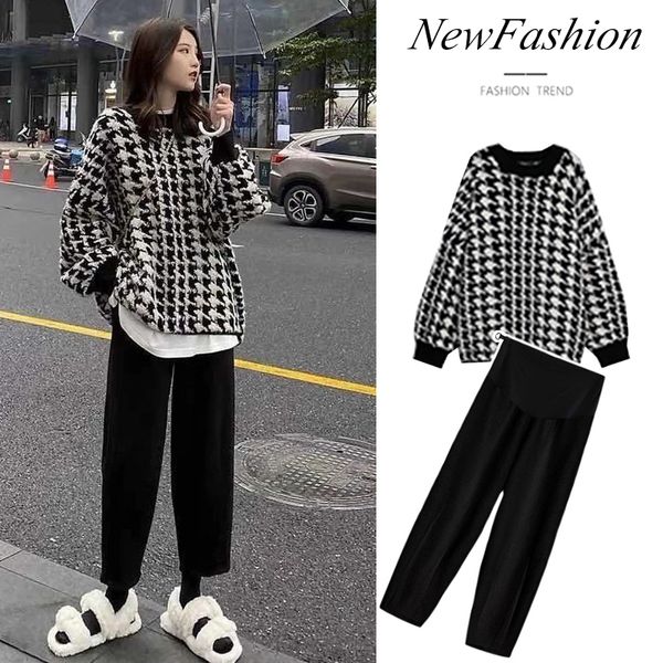 pregnant suit fashion 2020 new plush sweater women's autumn and winter dress net red foreign style two-piece set, White
pregnant suit fashion 2020 new plush sweater women's autumn and winter dress net red foreign style two-piece set, White