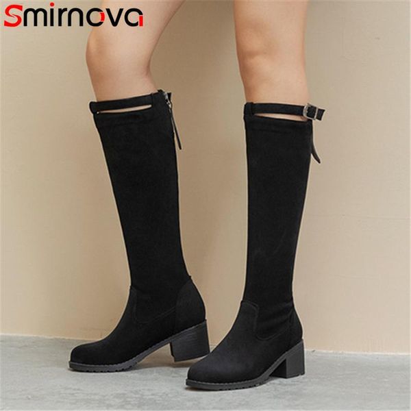 smirnova stretch flock riding boots women round toe buckle autumn winter high heel casual shoes women knee high boots, Black
smirnova stretch flock riding boots women round toe buckle autumn winter high heel casual shoes women knee high boots, Black