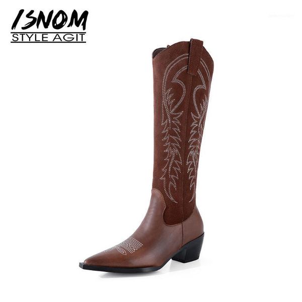 boots isnom genuine leather women knee pointed toe chunky heel female embroider winter cowboy cowgirl western 20211, Black
boots isnom genuine leather women knee pointed toe chunky heel female embroider winter cowboy cowgirl western 20211, Black