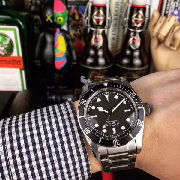 324 men mechanical wristwatch stainless steel watch brand sapphire glass men watches, Slivery;brown
