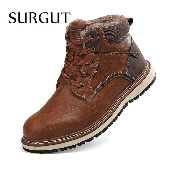 surgut 2021 casual leather boots warm men shoes fashion male shoes winter ankle snow boots waterproof working shoes 201215, Black
surgut 2021 casual leather boots warm men shoes fashion male shoes winter ankle snow boots waterproof working shoes 201215, Black