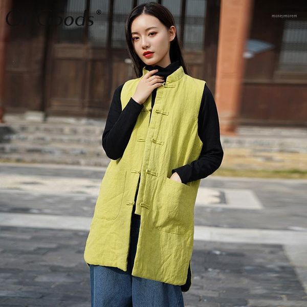 women's vests origoods women winter vest sleeveless quilted warm long coat chinese style vintage female solid cotton original c3091, Black;white
women's vests origoods women winter vest sleeveless quilted warm long coat chinese style vintage female solid cotton original c3091, Black;white