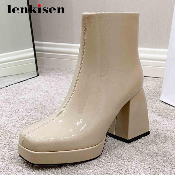 boots lenkisen 2021 winter real leather high street fashion square toe super heel zipper elegant lady ankle l85, Black
boots lenkisen 2021 winter real leather high street fashion square toe super heel zipper elegant lady ankle l85, Black