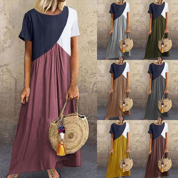 womens dress loose o neck short sleeve summer dresses patchwork ankle length vestidos vintage sukienki damskie 5xl 2020, Black;gray
womens dress loose o neck short sleeve summer dresses patchwork ankle length vestidos vintage sukienki damskie 5xl 2020, Black;gray