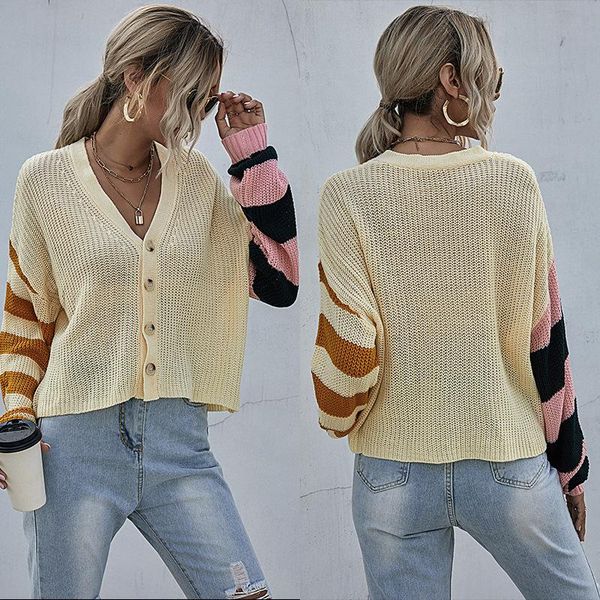 eur and us women's coat knit cardigan fashion women streetweater loose casual patchwork female shirts 2020 autumn/winter, White
eur and us women's coat knit cardigan fashion women streetweater loose casual patchwork female shirts 2020 autumn/winter, White