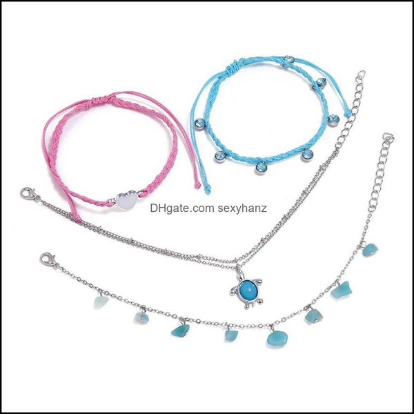anklets jewelry 4pcs boho mti color weave anklet bracelets for women natural stone charm 2 layer turtle heart rope chain set drop delivery 2, Red;blue
anklets jewelry 4pcs boho mti color weave anklet bracelets for women natural stone charm 2 layer turtle heart rope chain set drop delivery 2, Red;blue