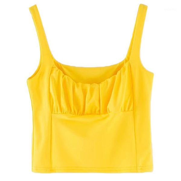 women sleeveless camis crop low cut square neck candy color ruched vest 28gb1, White
women sleeveless camis crop low cut square neck candy color ruched vest 28gb1, White