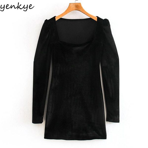 yenkye women vintage black velvet dress female long sleeve square neck slim bodycon mini dress winter vestido, Black;gray
yenkye women vintage black velvet dress female long sleeve square neck slim bodycon mini dress winter vestido, Black;gray